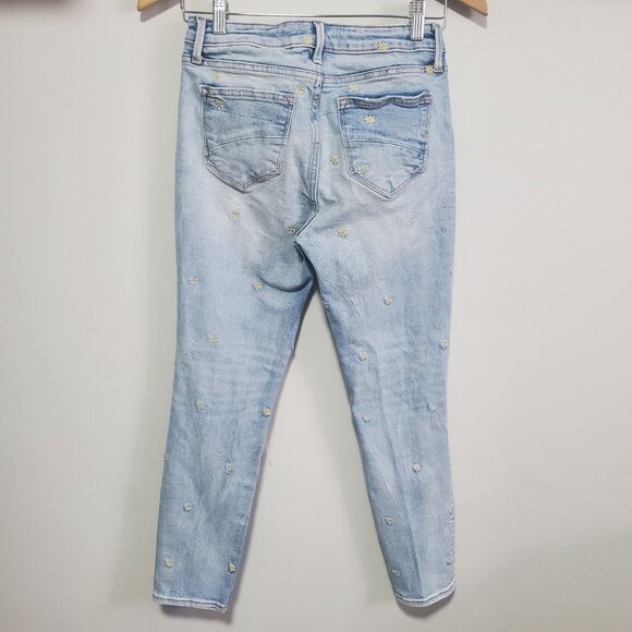 DRIFTWOOD Gizelle Dizzy Daisy Embroidered Jeans 26" Ankle Mid-Rise Women's 24 - Picture 7 of 13